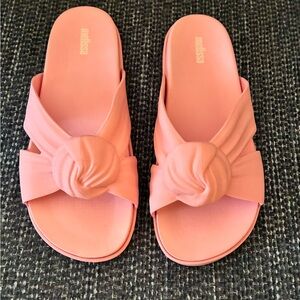 Melissa Pink Knot Slide Mules